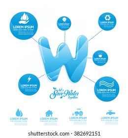 Save Water Vector Concept Let's Save Water Together