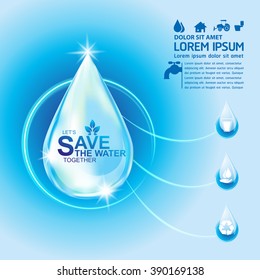 Save Water Vector Concept Let's Save Water Together