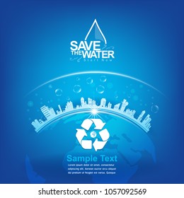 Save Water Vector Concept Water is Life.