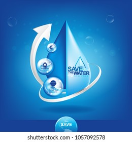 Save Water Vector Concept Water is Life.