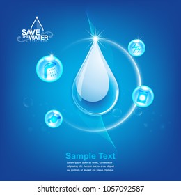 Save Water Vector Concept Water is Life.