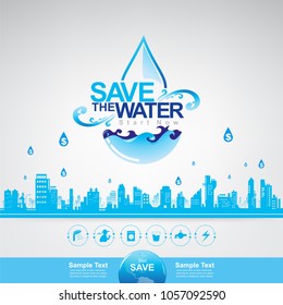 Save Water Vector Concept Water Is Life.