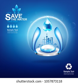 Save Water Vector Concept Water is Life.
