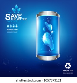 Save Water Vector Concept Water is Life.