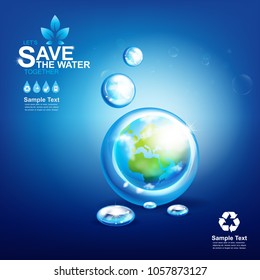 Save Water Vector Concept Water is Life.