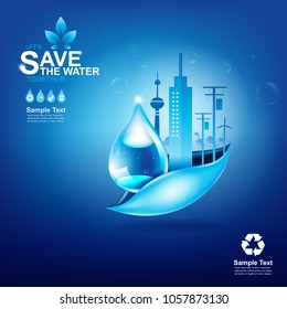 Save Water Vector Concept Water is Life.