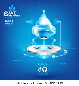 Save Water Vector Concept Water is Life.