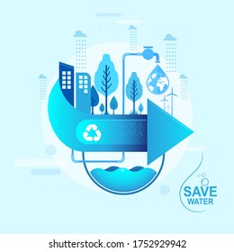 Save Water Vector Concept Water is Life.