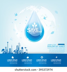 Save Water Vector Concept Water Is Life.