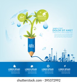 Save Water Vector Concept Water is Life.