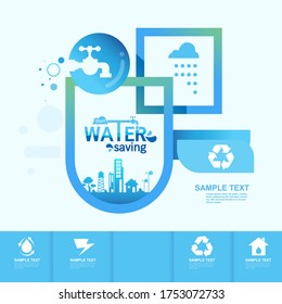 Save the Water Vector Concept Water Saving