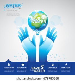 Save Water vector concept Saving.