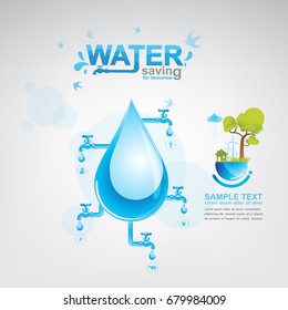 Save Water Vector Concept Saving Stock Vector (Royalty Free) 679984009