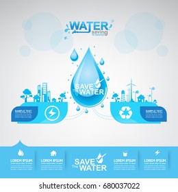 Save Water vector concept Saving.