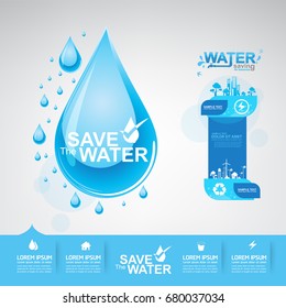 Save Water vector concept Saving.