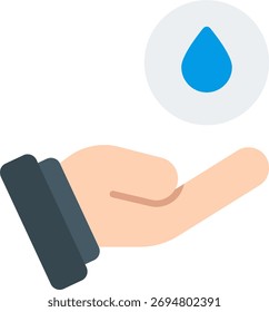 Save water vector design in modern style, sustainability and resource conservation concept, eco-friendly lifestyle illustration. Flat Icon