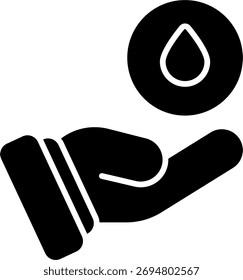 Save water vector design in modern style, sustainability and resource conservation concept, eco-friendly lifestyle illustration. Glyph Icon
