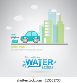 Save The Water Vector Ecology Concept