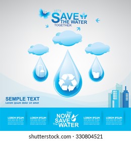 Save Water Vector Ecology Concept