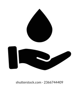 Save Water Vector Glyph Icon For Personal And Commercial Use.
