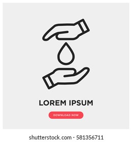 Save water vector icon, nature symbol. Modern, simple flat vector illustration for web site or mobile app