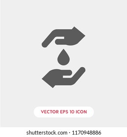 Save water vector icon, protect symbol