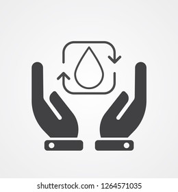 Save water vector icon sign symbol