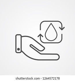 Save water vector icon sign symbol