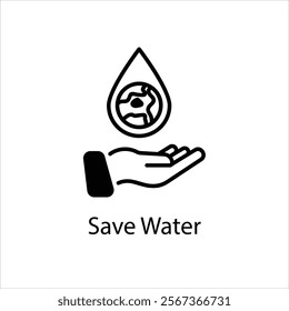 Save Water Vector icon stock illustration