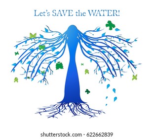 Save The Water. Vector Illustration.