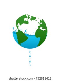 Save The Water Vector Illustration Isolated on White Background
