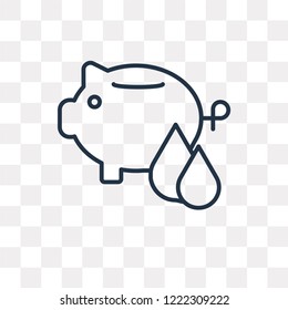 Save water vector outline icon isolated on transparent background, high quality linear Save water transparency concept can be used web and mobile