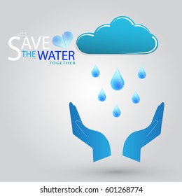 Save the water vector ,Water saving concept