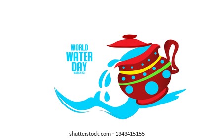 Save water. World Water Day concept. Vector illustration.