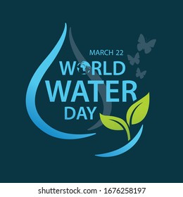Save water. World Water Day concept. Vector illustration.