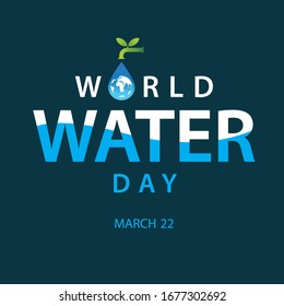 Save water. World Water Day concept. Vector illustration.