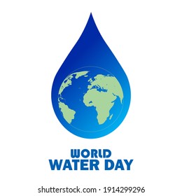 Salvar el agua, concepto del Día Mundial del Agua, ilustración vectorial.