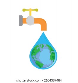 Save water, World Water Day concept, Vector illustration