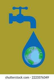 Save water, World Water Day concept, Vector illustration