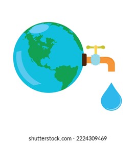 Save water, World Water Day concept, Vector illustration