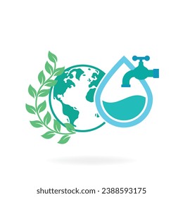 save water save world icon concept