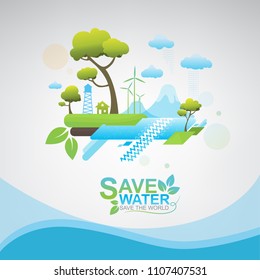 Save Water and Save the World Vector Concept