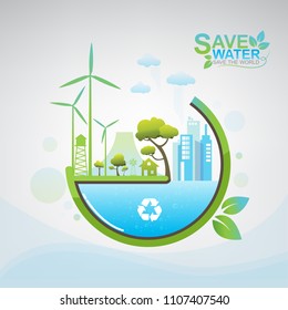 Save Water and Save the World Vector Concept