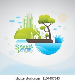 Save Water and Save the World Vector Concept