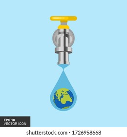 Save water, save world. Vector Illustration.