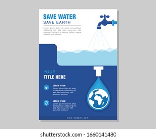 Save Water-Save Earth Infographic Poster - Vector