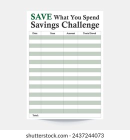 Save What You Spend Challenge,Money Saving Tracker,Savings Tracker,Savings Goal Tracker,Savings Goal Planner,Money Challenge