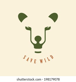 Save wild creative symbol vector