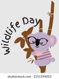 SAVE WILD LIFE ALL OVER PRINT KOALA PRINTS VECTOR SKETCH