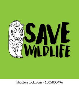 Save wildlife concept. Vector illustration design